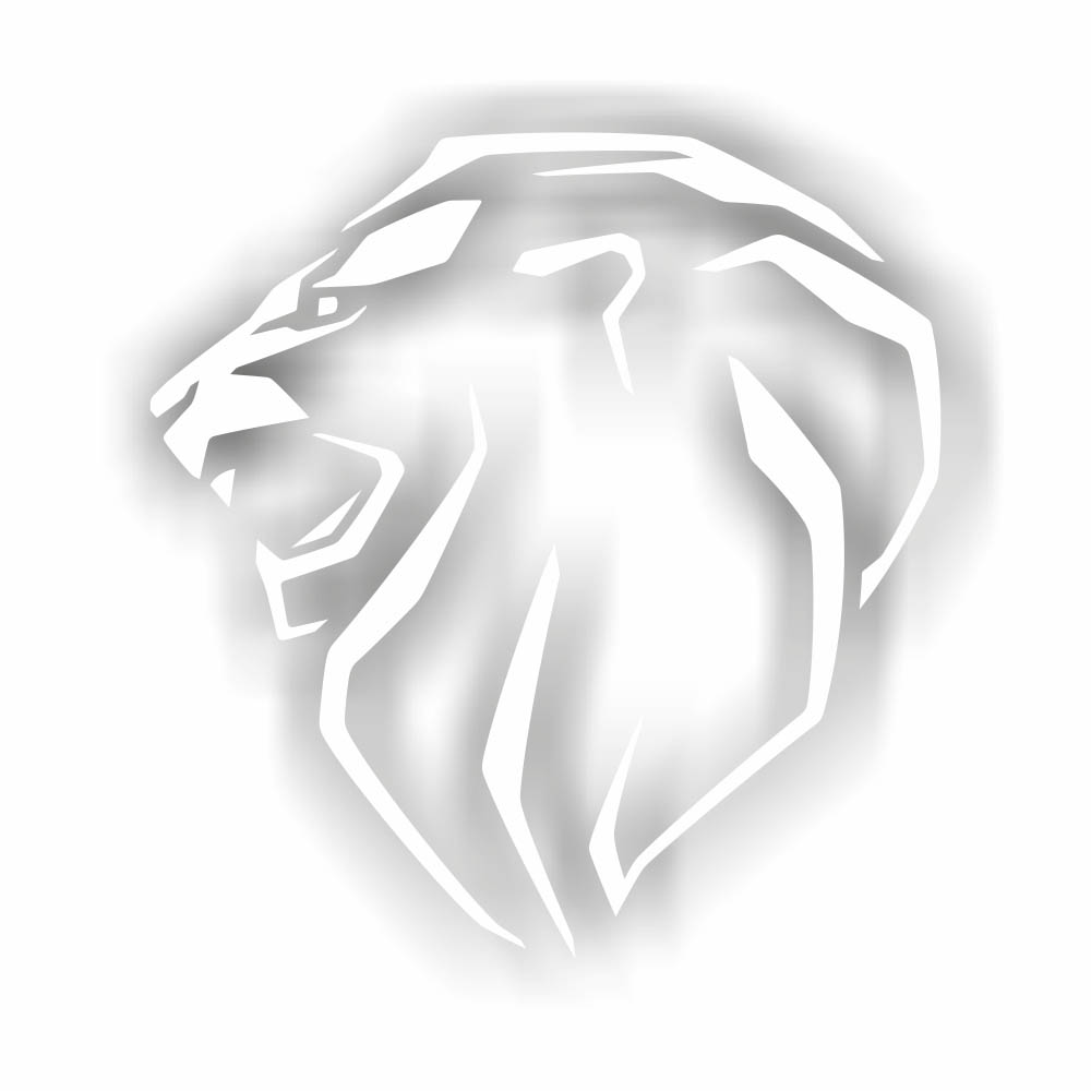 STICKER MALOSSI LION WHITE FOR RIGHT SIDE (14CM)