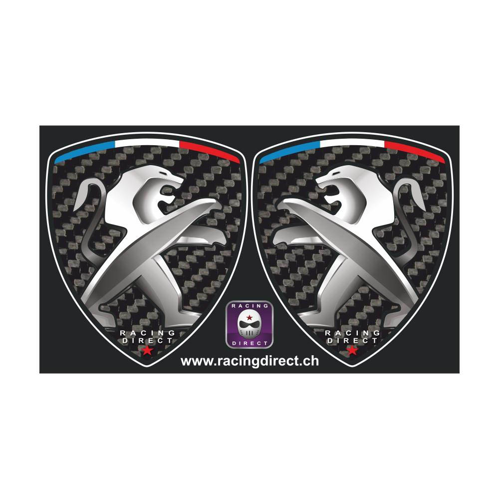 2 Stickers Peugeot Logo Lyon Sponsor Rally Tuning Decal Sticker
