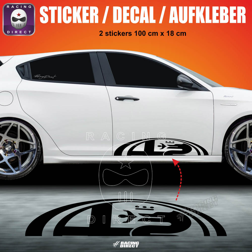 2 ALFA logo design sticker decal 100 cm ALFA ROMEO by XL-Shops