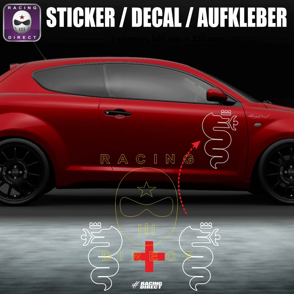 2 dragon outline sticker decal ALFA ROMEO by XL-Shops