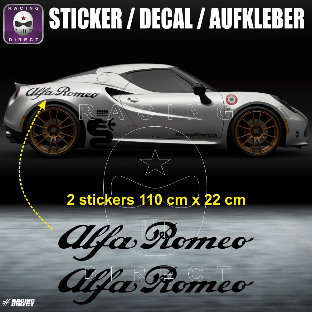 Alfa romeo logo rond latérale X 2 - - Kit Complet - voiture Sticker  Autocollant Graphic Decals