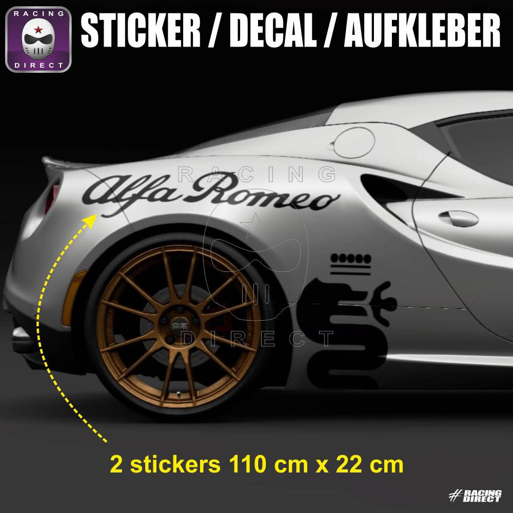 ALFA ROMEO logos Serpent couronne X2 - - Kit Complet - voiture Sticker  Autocollant Graphic Decals