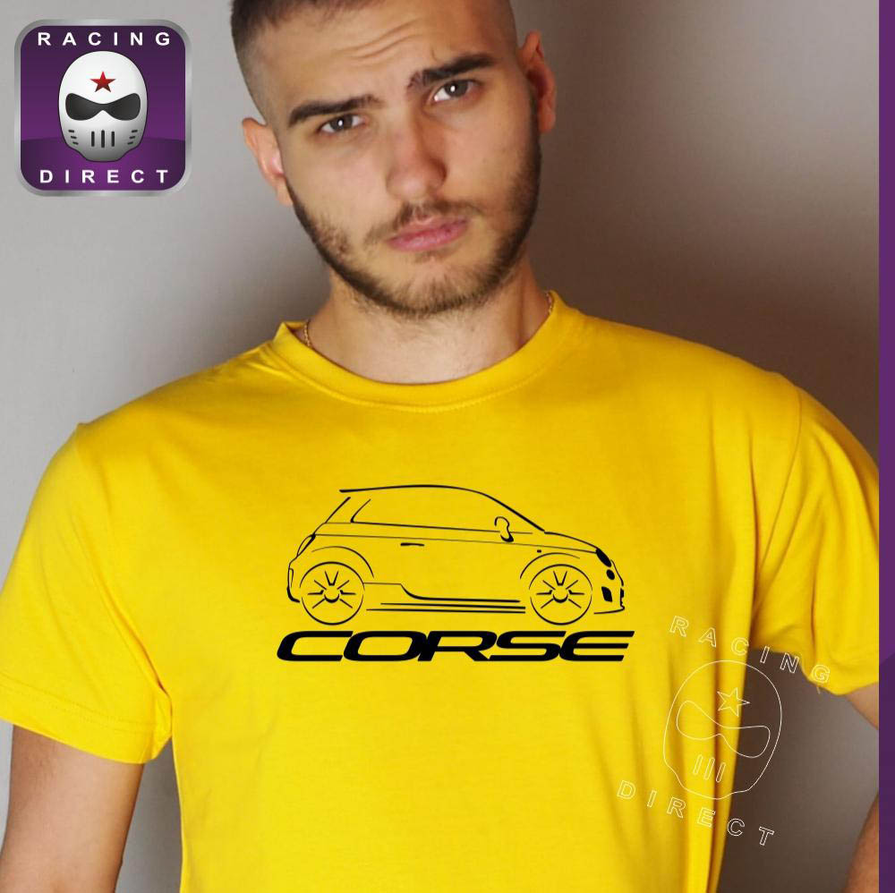 T-shirt homme 500 CORSE jaune noir FIAT ABARTH