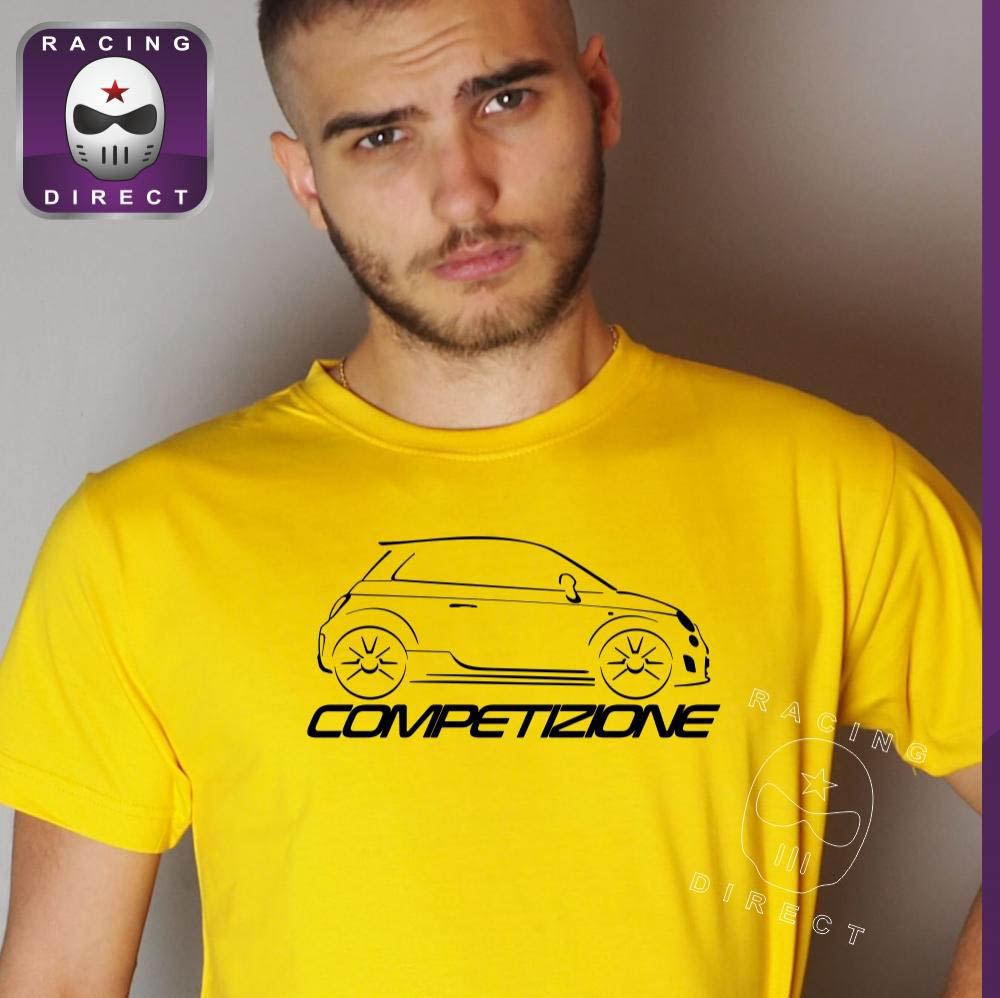 T-shirt homme 500 COMPETIZIONE jaune noir FIAT ABARTH
