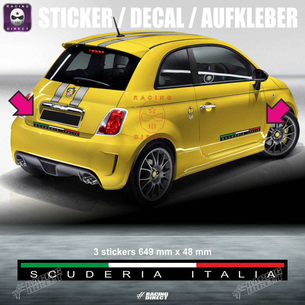 Lot de 3 sticker SCUDERIA ITALIA 65 cm FIAT