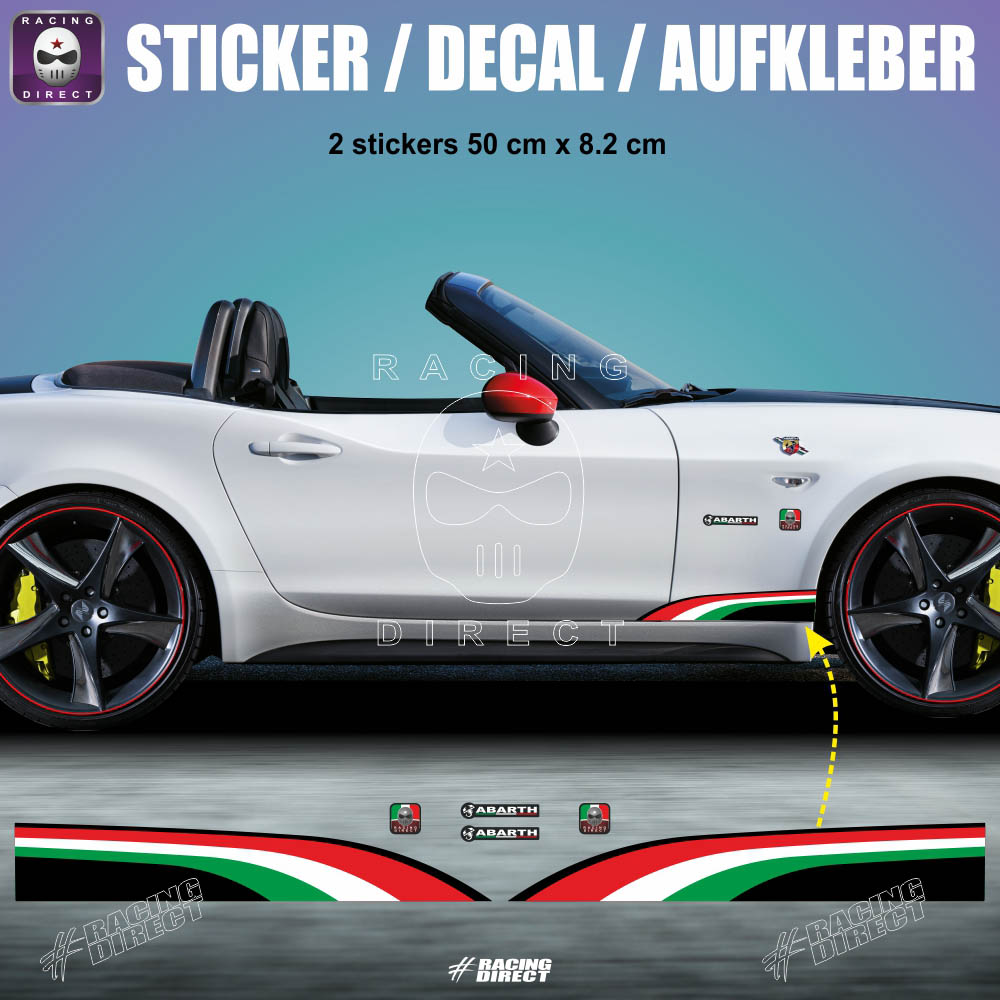 Sticker bas de caisse ITALIA tricolore FIAT ABARTH