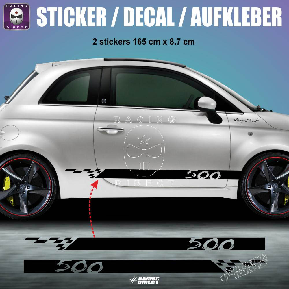 FIAT 500 side skirt sticker decal FIAT ABARTH by XL-Shops