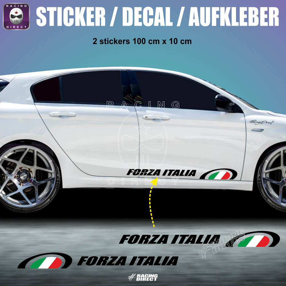 2 sticker bas de caisse FORZA ITALIA FIAT ABARTH