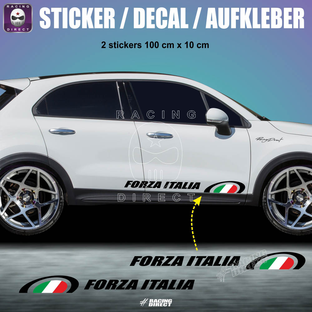 2 sticker bas de caisse FORZA ITALIA FIAT ABARTH