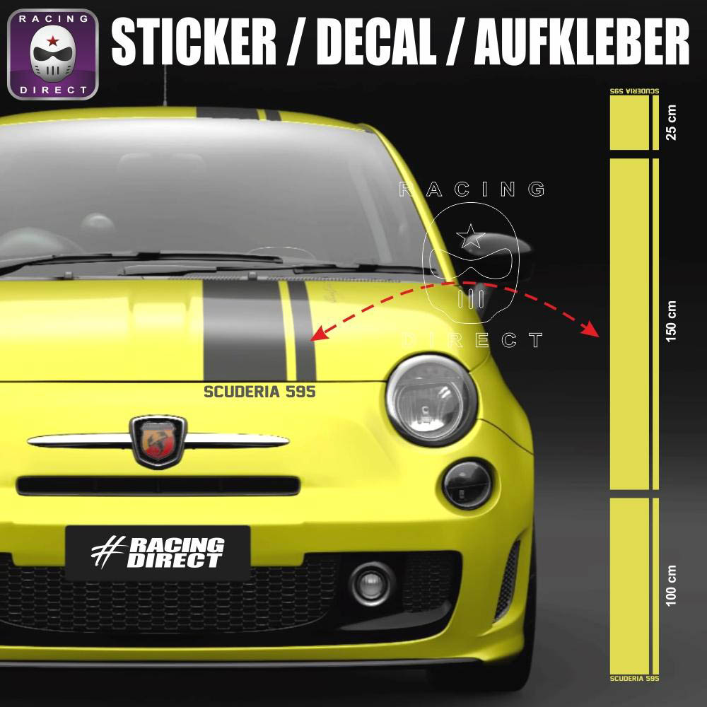 FIAT 500 595 695 hood and roof sticker FIAT ABARTH by XL-Shops