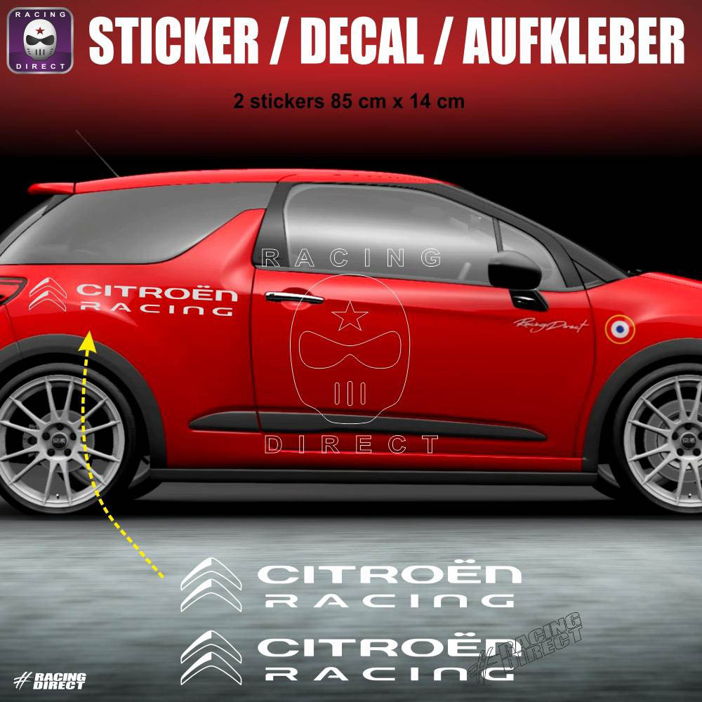 2 CITROEN RACING sticker decal 85 cm CITROEN by XL-Shops