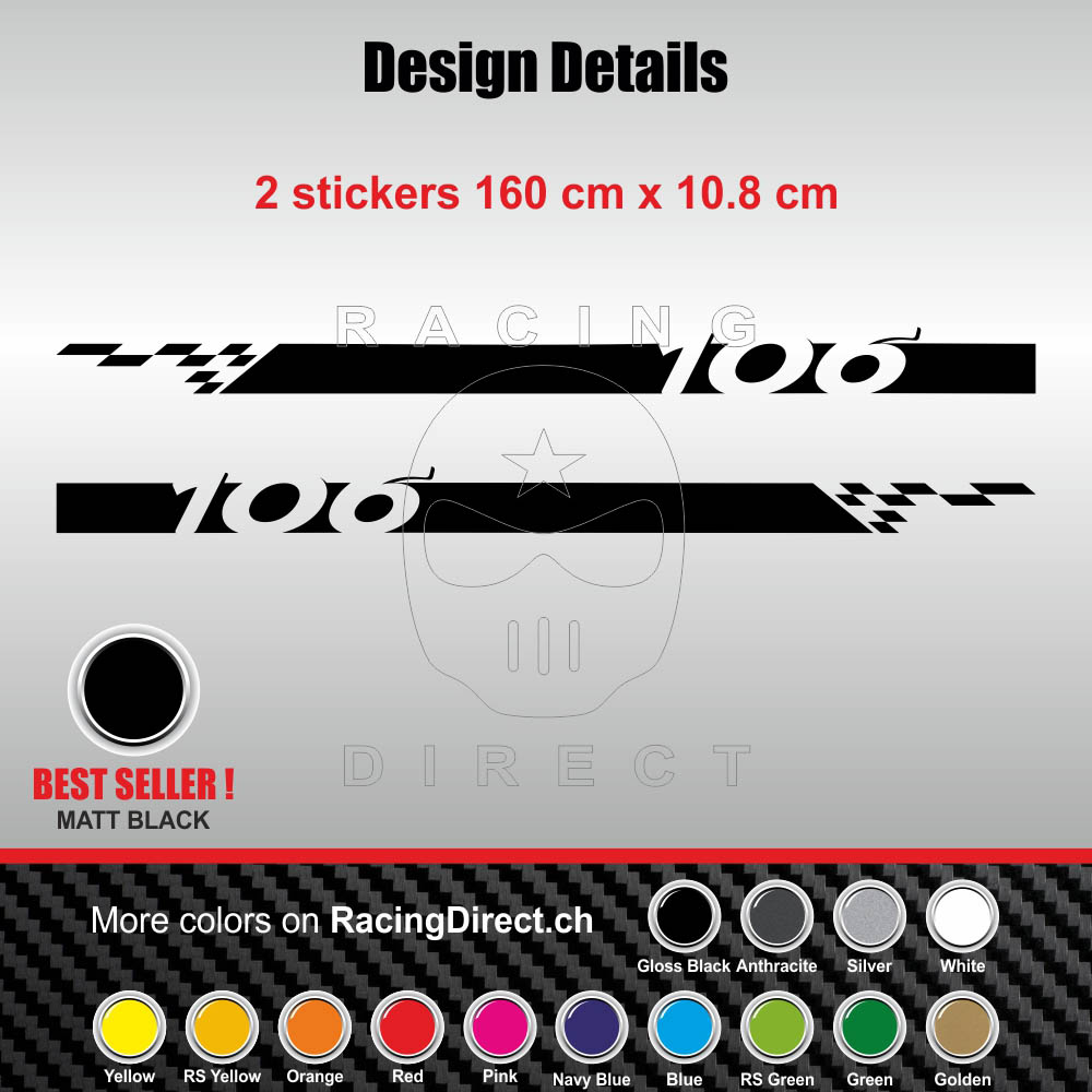 PEUGEOT 106 side skirt sticker decaL PEUGEOT by XL-Shops