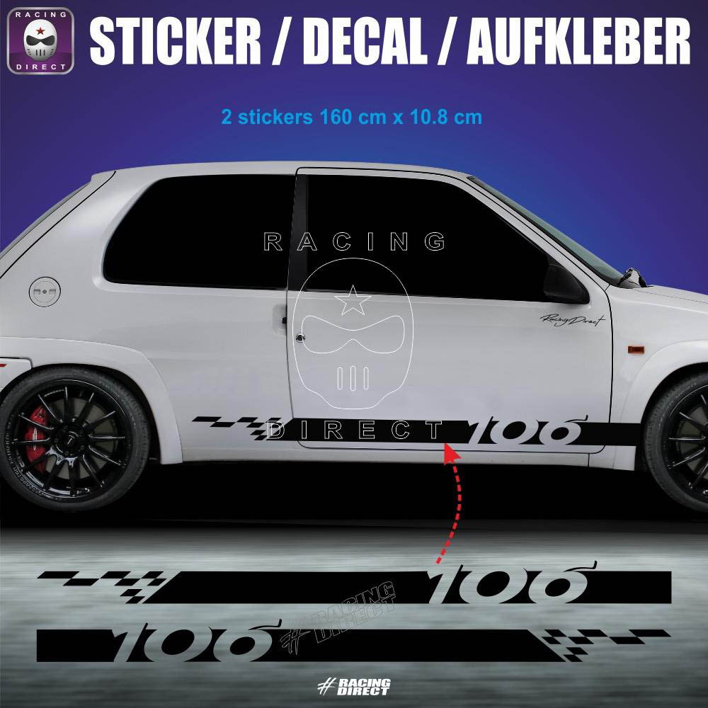 PEUGEOT 106 side skirt sticker decaL PEUGEOT by XL-Shops