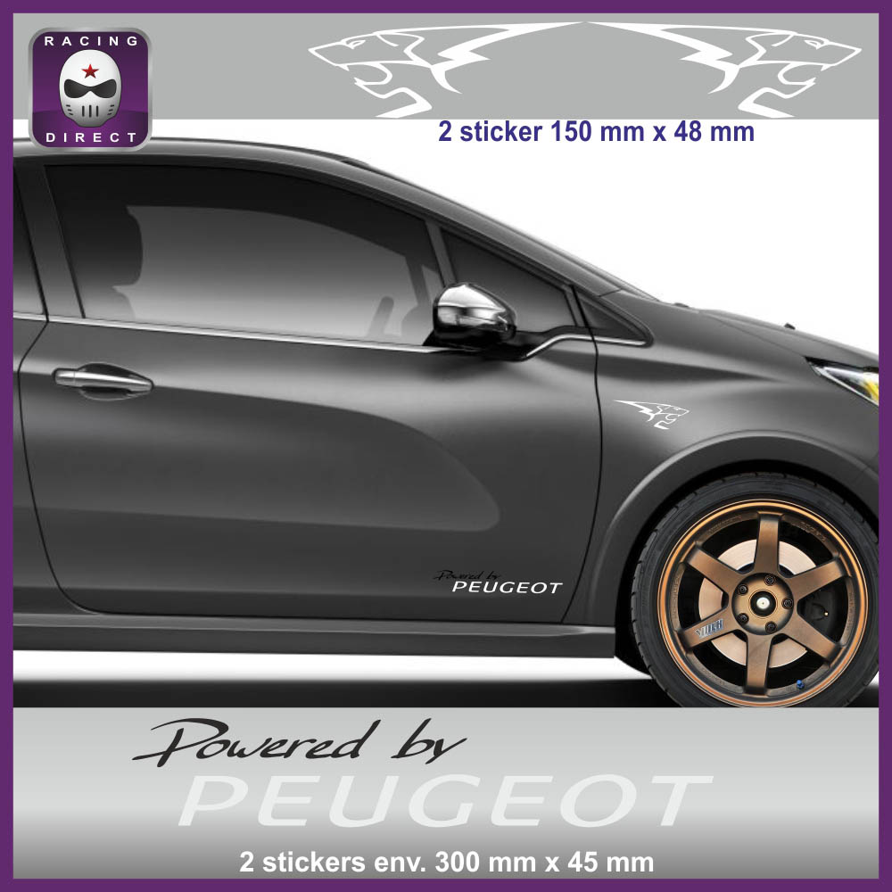 Powered by PEUGEOT sticker decal PEUGEOT by XL-Shops