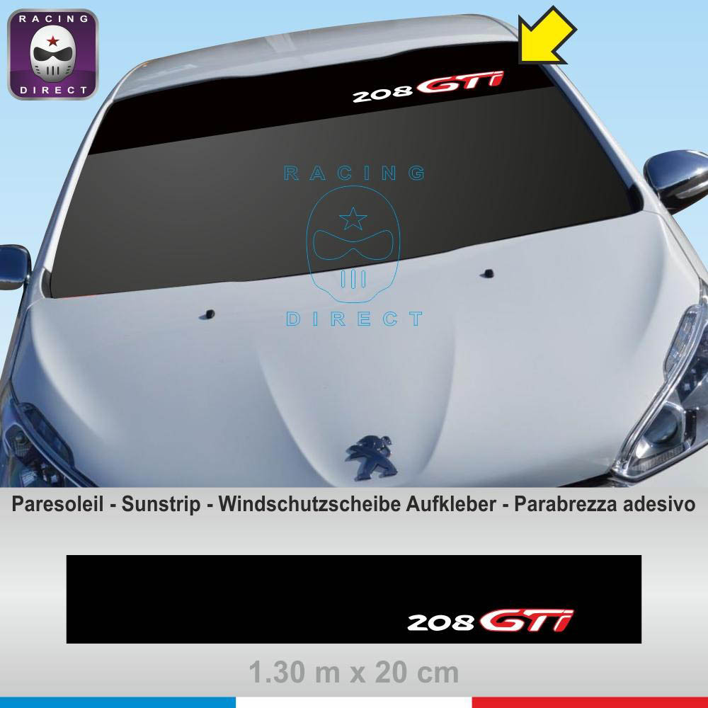 PEUGEOT 208 GTI Windschutzscheibe aufkleber PEUGEOT by XL-Shops