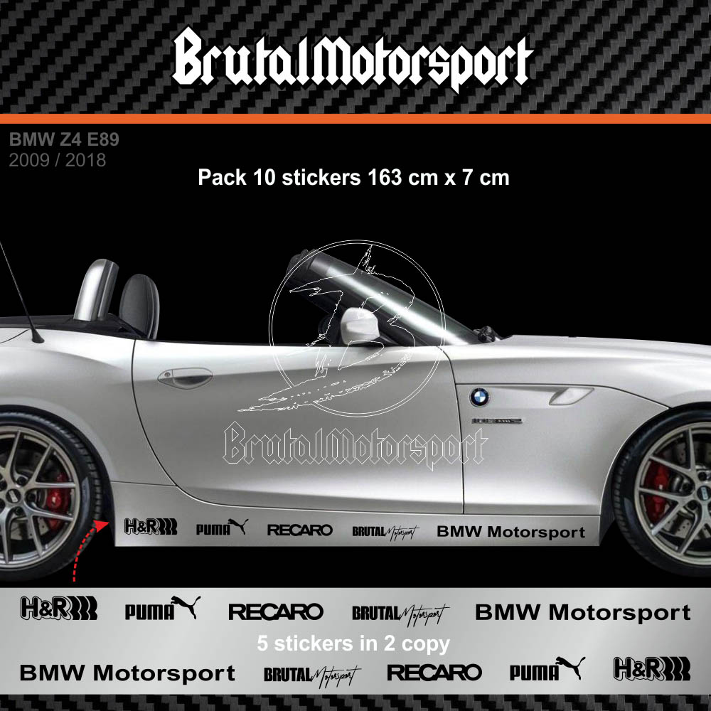 BMW MOTORSPORT 10 stickers 167 cm side skirt decals for BMW Z3 Z4 BMW