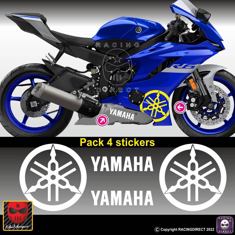 Pack 4 stickers YAMAHA logo 20 cm type B YAMAHA by MB2S