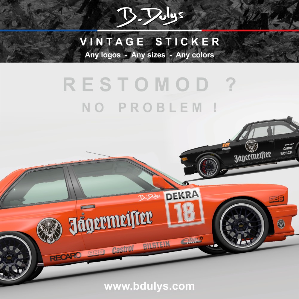 On-demand sticker for vintage and classic car Dulys Design