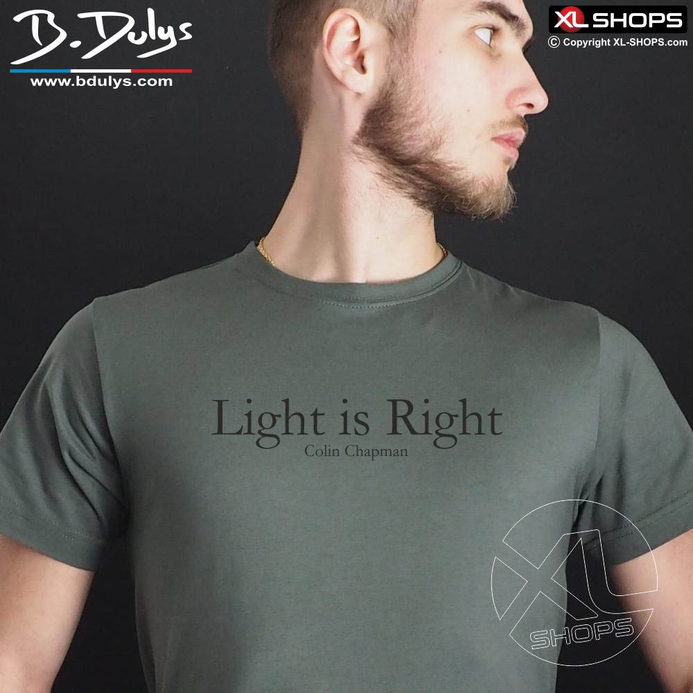Light is Right Colin Chapman men tshirt  Formula 1 quotes
