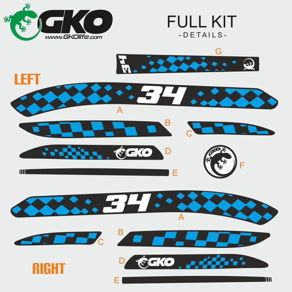 Chequered Racing sticker kit for MTB ROCKRIDER 5.1 GKO