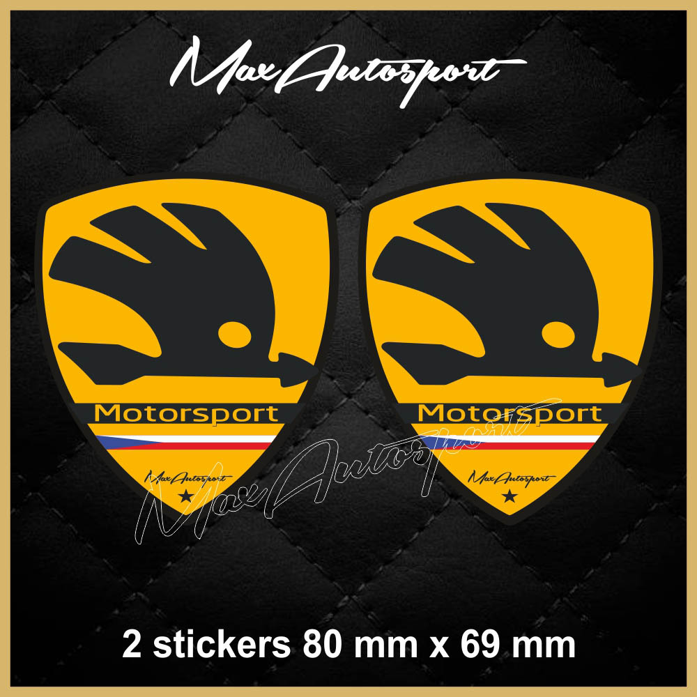 SKODA MOTORSPORT 2 sticker decal yellow black SKODA