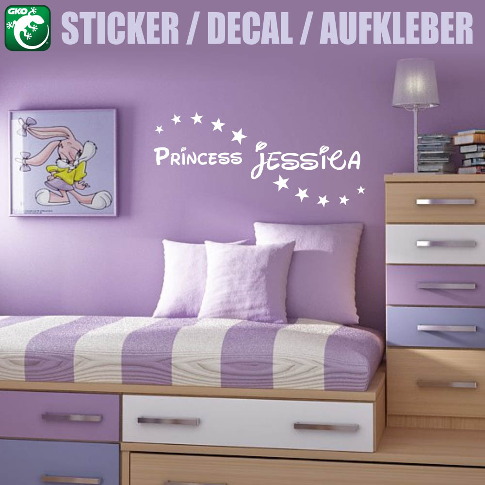 Disney Princess sticker girl name GKO