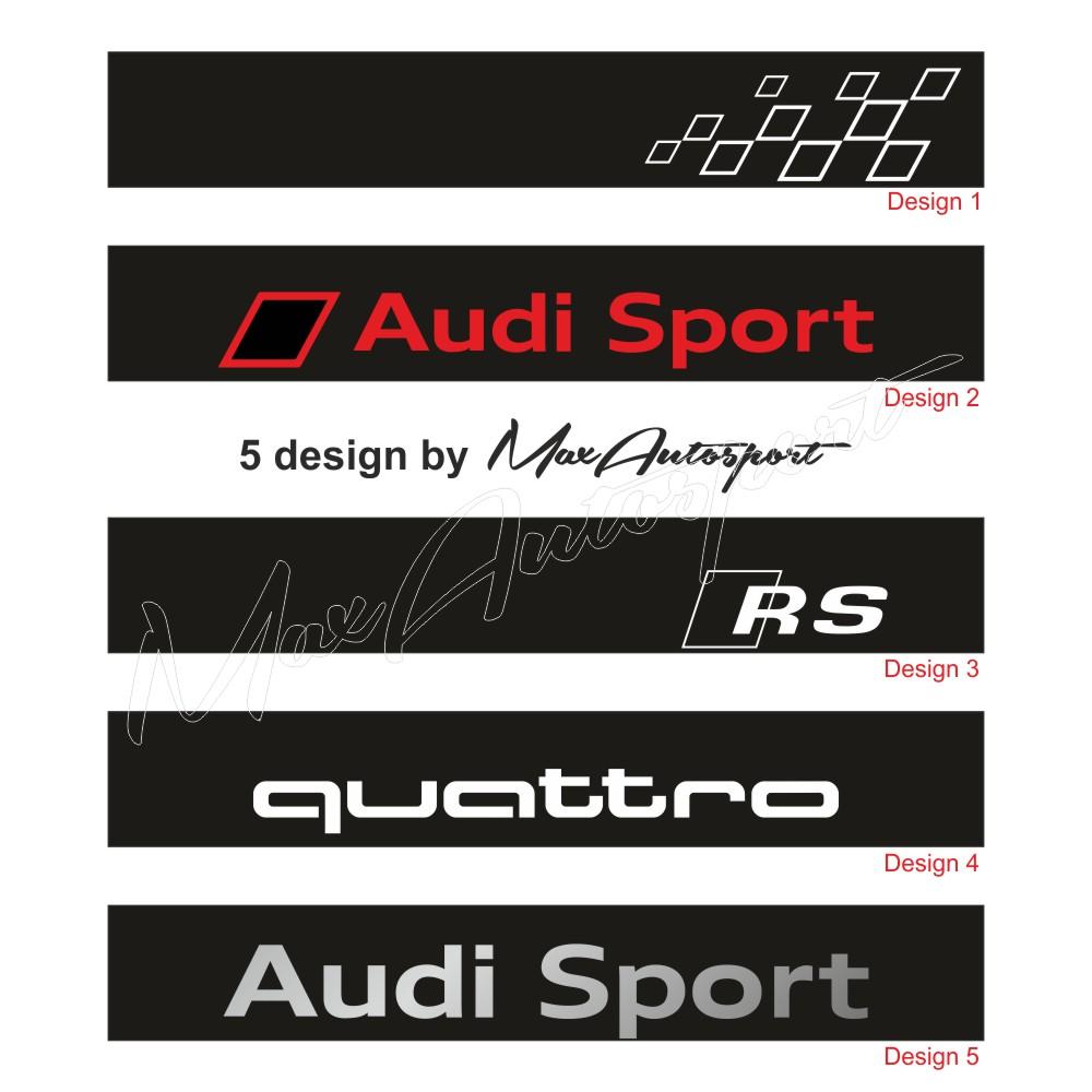 AUDI SPORT RS and QUATTRO sunstripe windshield decal 5 design AUDI