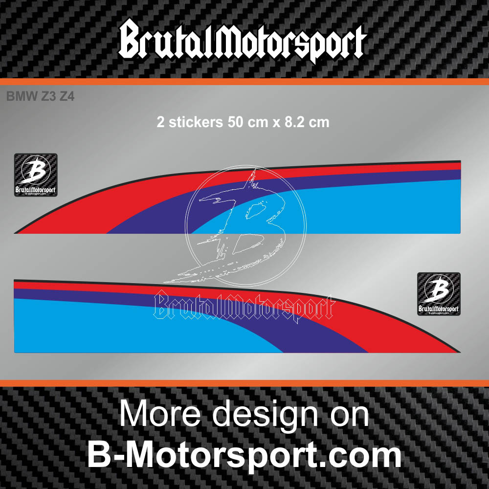 2 sticker decal BMW 50 cm with M-POWER colors BMW