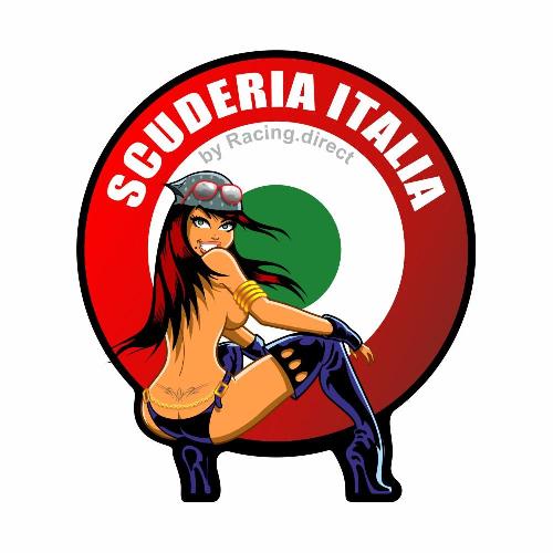 3 SCUDERIA ITALIA pinup sticker decal ALFA ROMEO