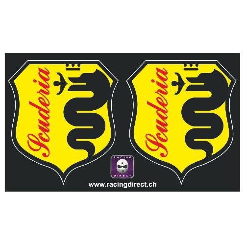 2 Scuderia black and yellow sticker decal ALFA ROMEO