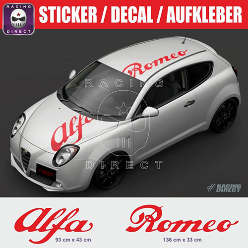 2 stickers géant toit et capot ALFA ROMEO