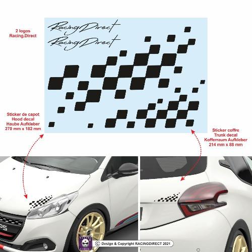 Chequered flag sticker decal PEUGEOT