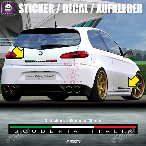 3 sticker pack SCUDERIA ITALIA 65 cm ALFA ROMEO