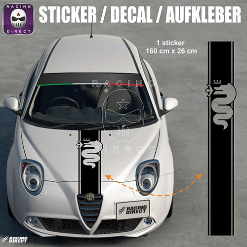 Stripe 160 cm sticker for the hood ALFA ROMEO