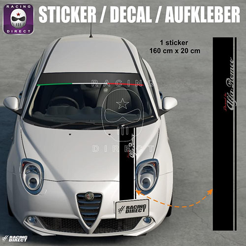Stripe Powered by ALFA ROMEO sticker for the hood ALFA ROMEO