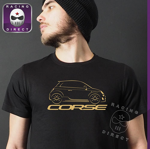 500 CORSE Men tshirt black golden FIAT ABARTH