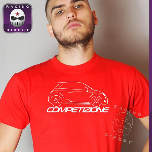 T-shirt homme 500 COMPETIZIONE rouge blanc FIAT ABARTH