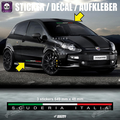 3 sticker pack SCUDERIA ITALIA 65 cm FIAT