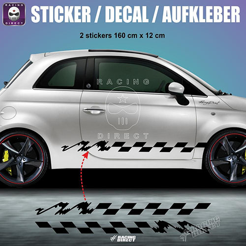 Funny 500 side skirt sticker decal FIAT ABARTH