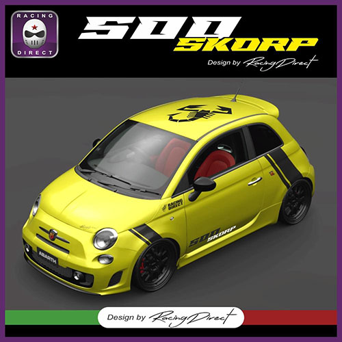  Grafica adesivi completa dell'auto FIAT 500 SKORP FIAT ABARTH