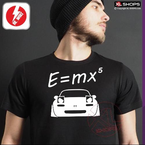 E = MX5 NA Herren T-Shirt schwarz / weiss M-JUJIRO MAZDA