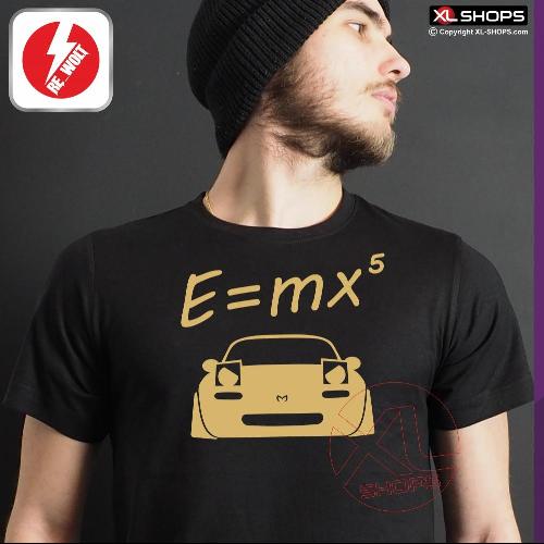 E = MX5 NA Herren T-Shirt schwarz / golden M-JUJIRO MAZDA