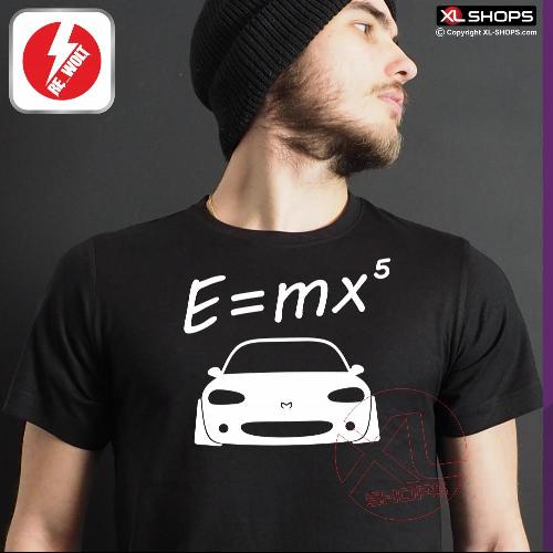 E = MX5 NB Herren T-Shirt schwarz / weiss M-JUJIRO MAZDA