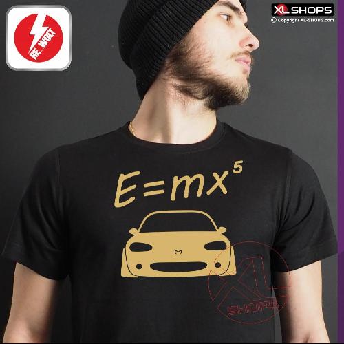 E = MX5 NB Herren T-Shirt schwarz / golden M-JUJIRO MAZDA