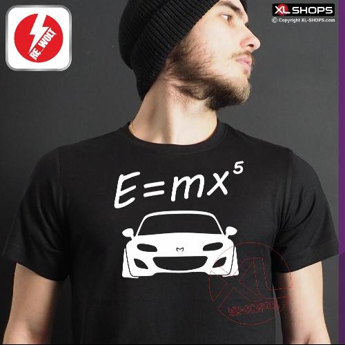 E = MX5 NC Herren T-Shirt schwarz / weiss M-JUJIRO MAZDA