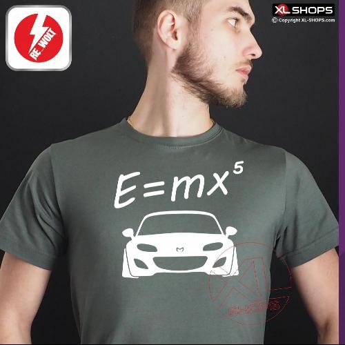 E = MX5 NC Herren T-Shirt diesel grau / weiss M-JUJIRO MAZDA