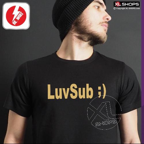 LUVSUB Men tshirt black / golden SUBARU