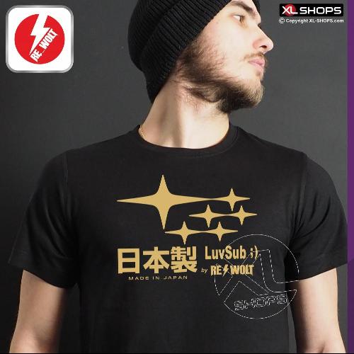 T-shirt homme MADE IN JAPAN LUVSUB RE_WOLT noir et or SUBARU
