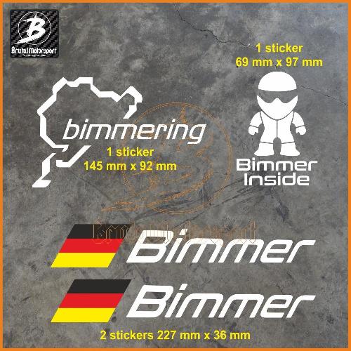 4 adesivi BMW BIMMER STIG BIMMERRING BMW