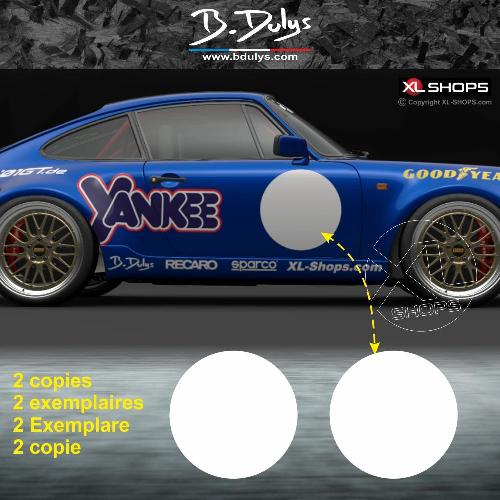 2 round race number stickers Dulys
